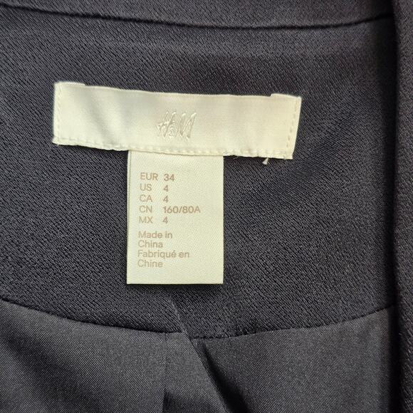 Women's Black Elegant Satin Blazer Sz. 4 - Picture 5 of 6